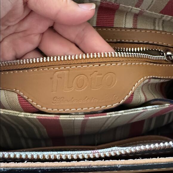 Italian Made Leather Work Tote Satchel | Structured Top Handle | Brown Floto - Picture 12 of 12